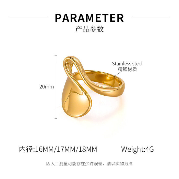 INS Fashionable Titanium Steel Geometric Ring for Women Niche Light Luxury High-end Stainless Steel Ring