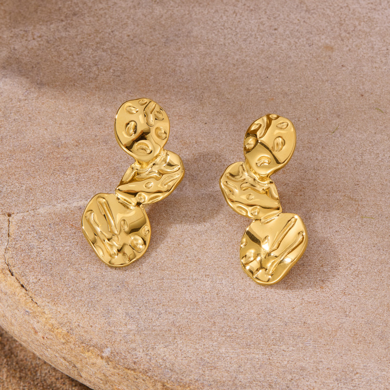 Fashion Fadeless Stainless Steel Earrings for Women Gold Color Women's Stud Earring Irregular Girls Ear Ring Jewelry Gift