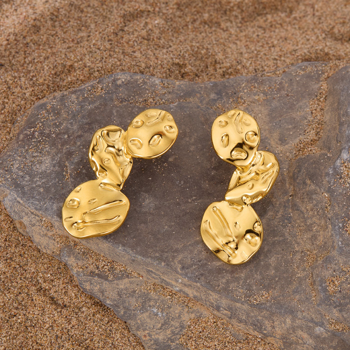 Fashion Fadeless Stainless Steel Earrings for Women Gold Color Women's Stud Earring Irregular Girls Ear Ring Jewelry...