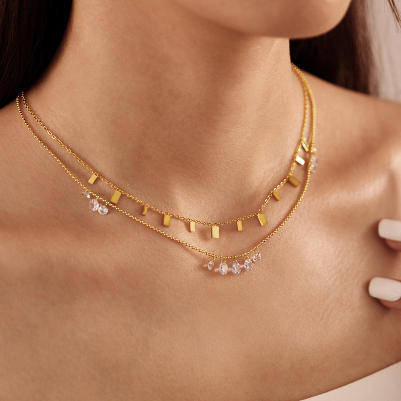 Japanese and Korean Necklaces for Women with Light Luxury Niche Versatile Design Clavicle Chain Stainless Steel Jewelry