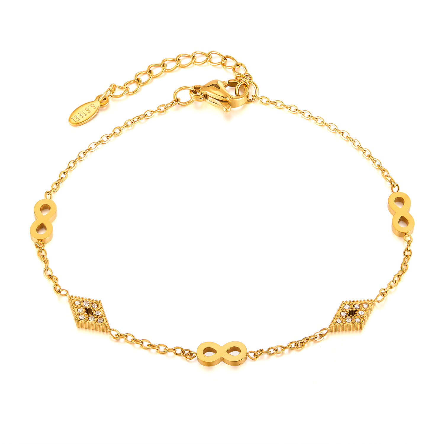 Fashion Titanium Steel Bracelet for Women Personality Niche Versatile Design Diamond Inlay Zircon Stainless Steel Hand Jewelry