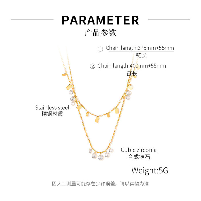 Japanese and Korean Necklaces for Women with Light Luxury Niche Versatile Design Clavicle Chain Stainless Steel Jewelry