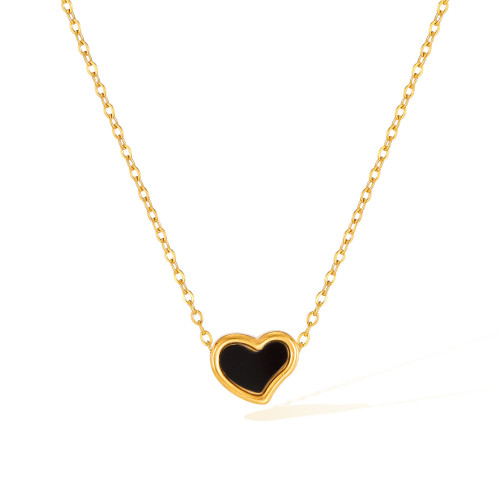 New Titanium Steel Necklace for Women Fashion Light Luxury Versatile Design Sense Stainless Steel Love Collarbone Chain Jewelry