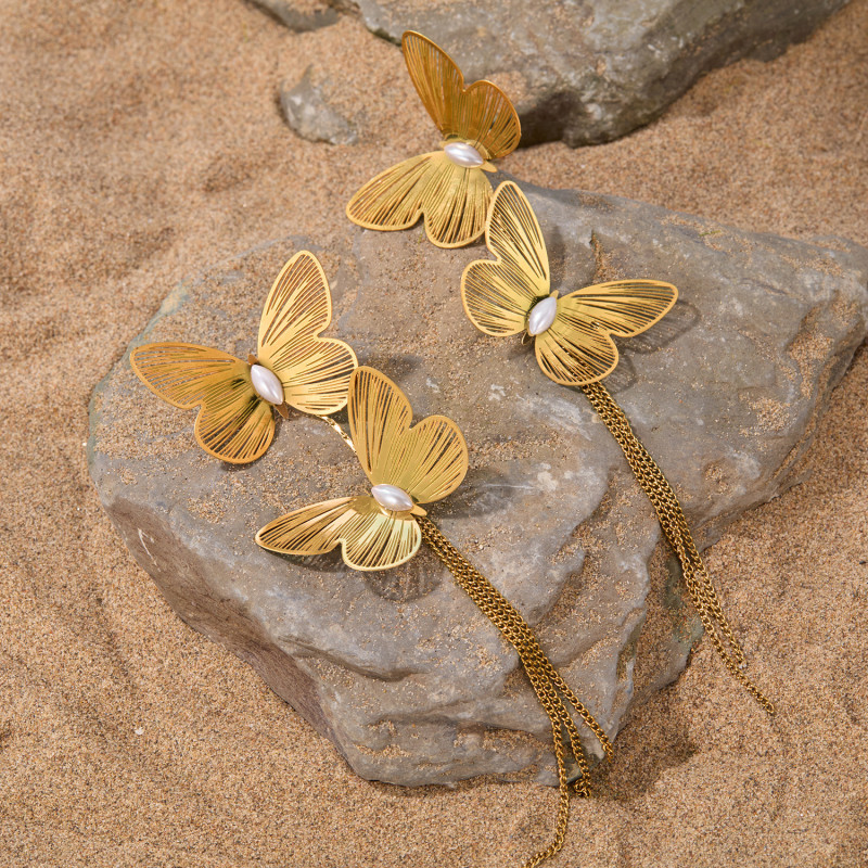 Long Tassel Earrings for Women Girls Smart Butterfly Personality Elegant Temperament Ear Accessories Fashion Jewelry Party