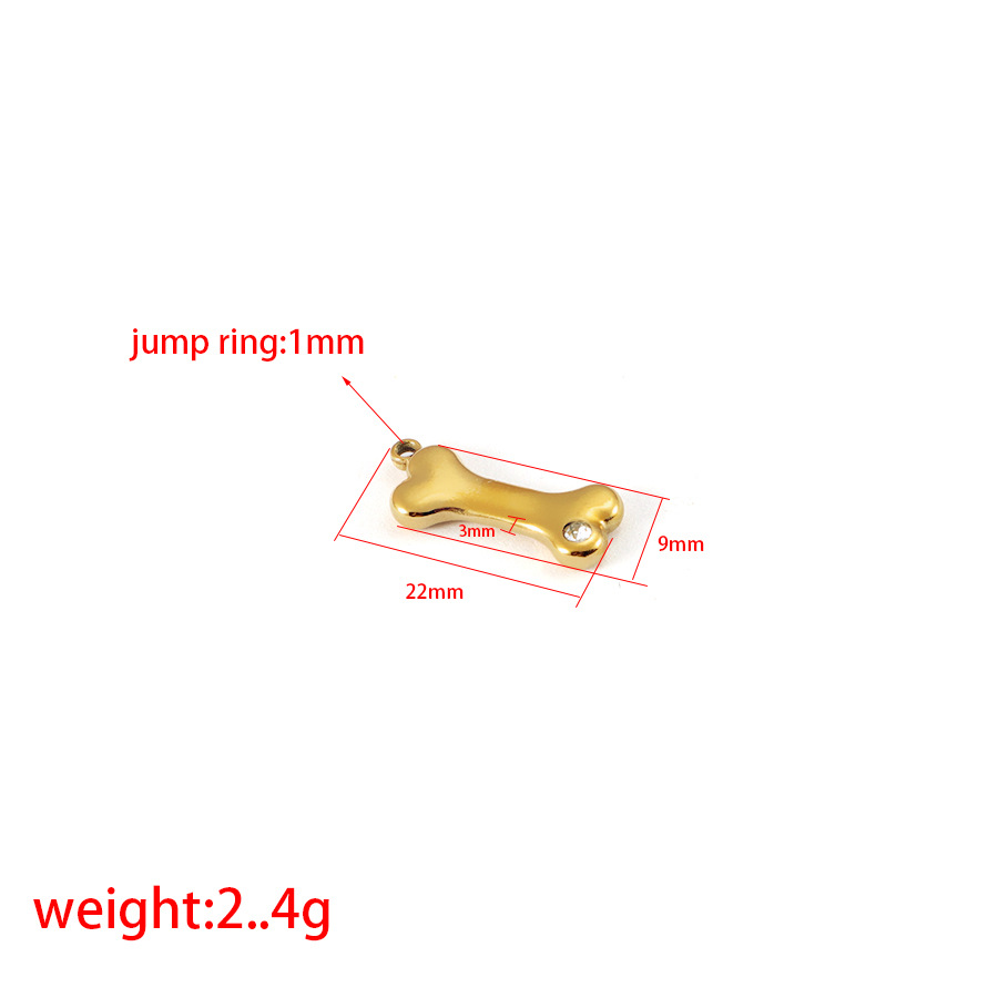 Stainless Steel Cute Crystal Bone Birthstone Birthday Stone Charms for DIY Bracelets Necklace