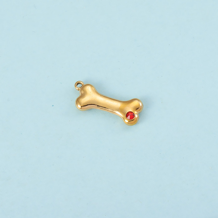 Stainless Steel Cute Crystal Bone Birthstone Birthday Stone Charms for DIY Bracelets Necklace