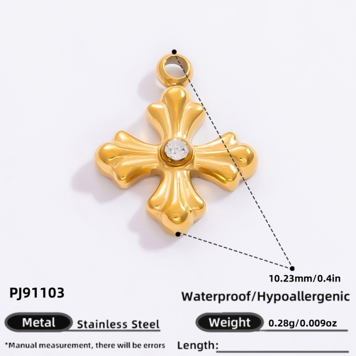 Jewelry Wholesale Waterproof Fashion Geometric Vintage Ice Cream Airplane Cross Coin Stainless Steel Pendant for Wome...