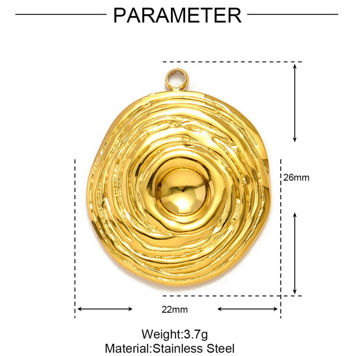 French Hollow Flower Stainless Steel DIY Charm Geometric Spiral Necklace & Earrings Pendants Women's Irregular Jewelry