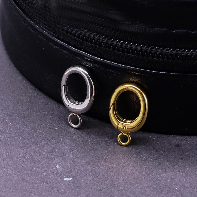 Oval Ring Spring Clasps with Hooks Keychain Bag Clips Connector for DIY Key Chain Jewelry Making Accessories4