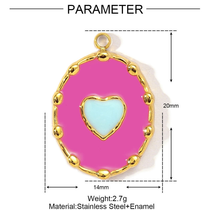 Stainless Steel Colorfull Candy Chili Necklace Pendant Women Enamel Heart Leaf Lemon Diy Bracelet Charms Love Jewelry