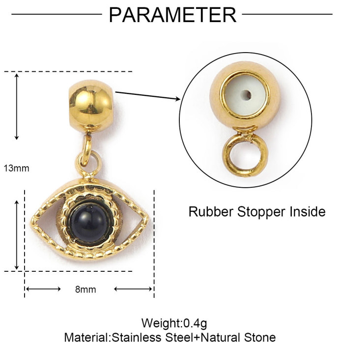 Sun Natural Stone Stainless Steel Diy Clip on Charms Star Flower Women Bracelet Necklace Pendant
