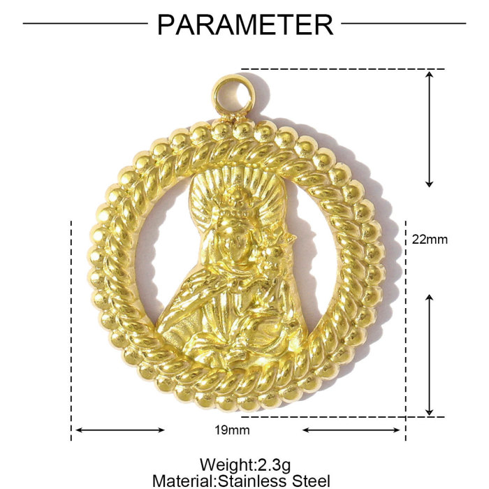 Stainless Steel the Virgin Mary Holy Mother Bracelet Charms Women Aircraft Cross Eye DIY Pendants Heart Jewelry, Neck...