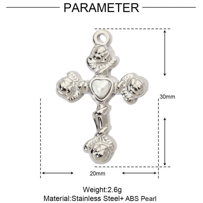 French Moon Star Stainless Steel Diy Charms Women Tree of Life Earring Necklace Pendant Cross Heart Jewelry