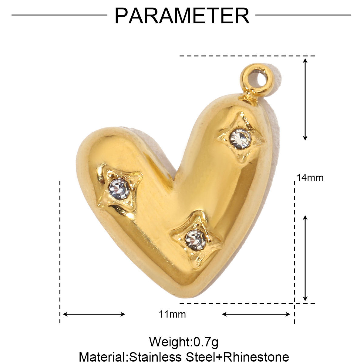 French Antique Stone Heart Stainless Steel Bracelet Diy Charms Women Love Necklace Pendant Lock Jewelry