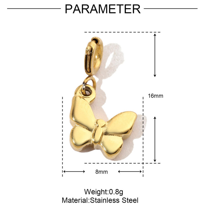 Stainless Steel DIY Clip-On Charms Bee Snake Crab Fish Lobster Pendant for Women Bracelet Necklace Accessories