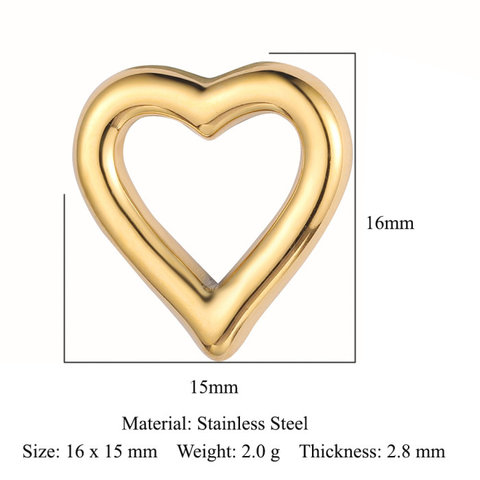 Hollow Heart Mirror Polished 316 Stainless Steel DIY Charm Key Infinite Love Jewelry Necklace Pendant