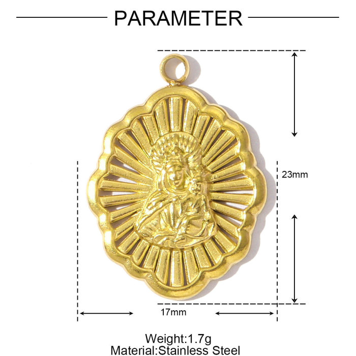 Stainless Steel the Virgin Mary Holy Mother Bracelet Charms Women Aircraft Cross Eye DIY Pendants Heart Jewelry, Neck...