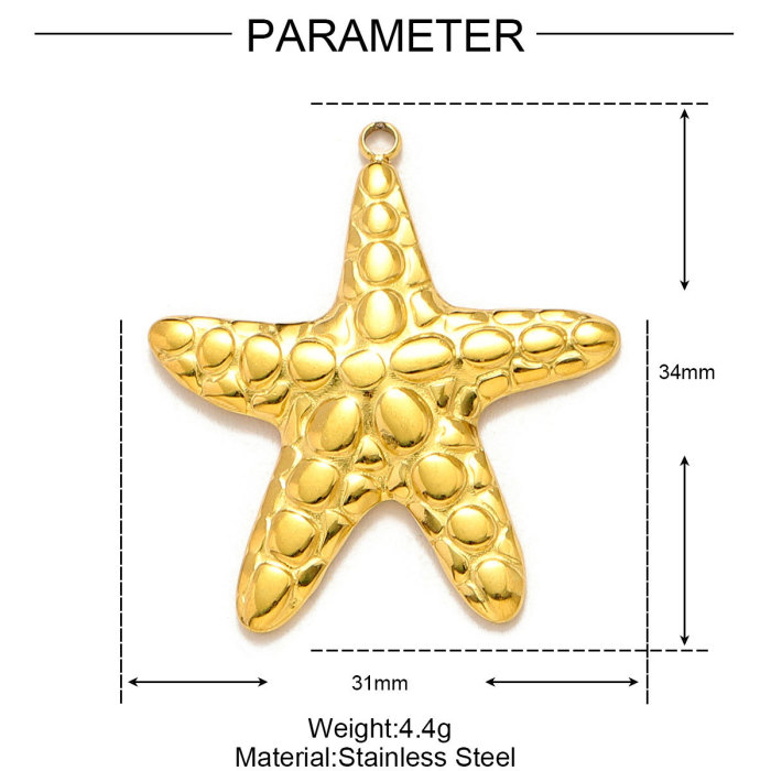Stainless Steel Turtle Charms Starfish Shell Pendants for DIY Making Bracelet Necklace Jewelry Accessory Wholesale
