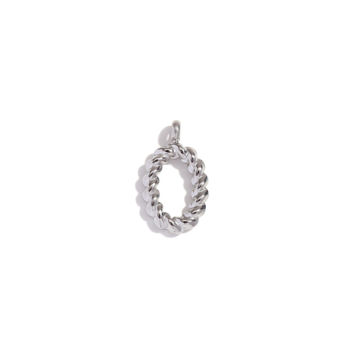 DIY Classic Mini Twist Initial Letters Stainless Steel Charms for Jewelry Gold Plated Waterproof Decoden Charms