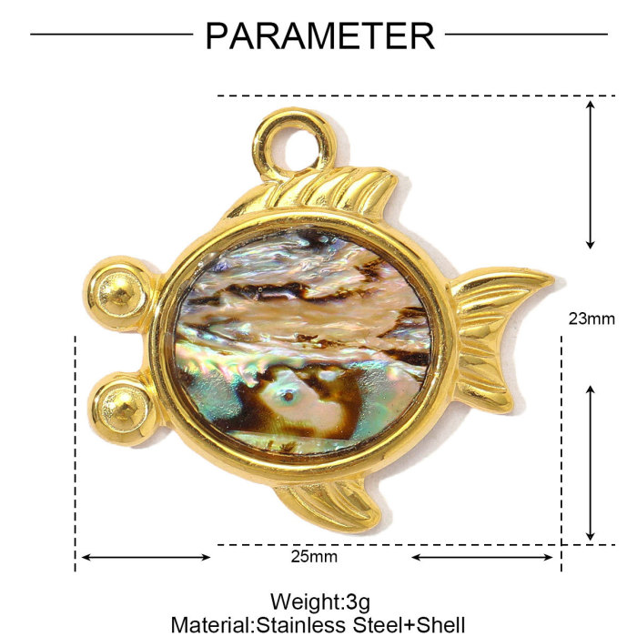Wholesale Stainless Steel Enamel Cherry Bow Knot DIY Charms Plam Crab Necklace Pendants Women Fish Seahorse Jewelry