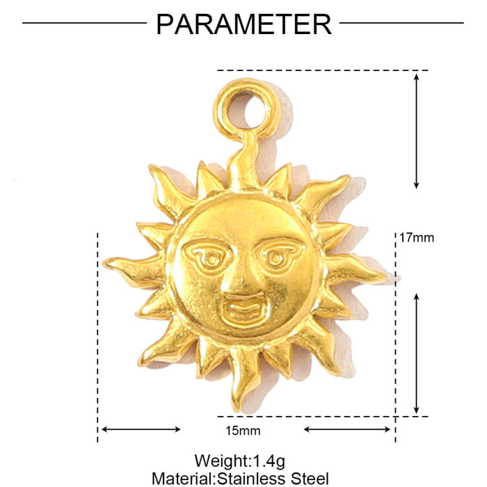 Fashion Stainless Steel Life Tree Flower Crown Necklace Pendants Women Star Sun Heart DIY Bracelet Charms House Jewelry