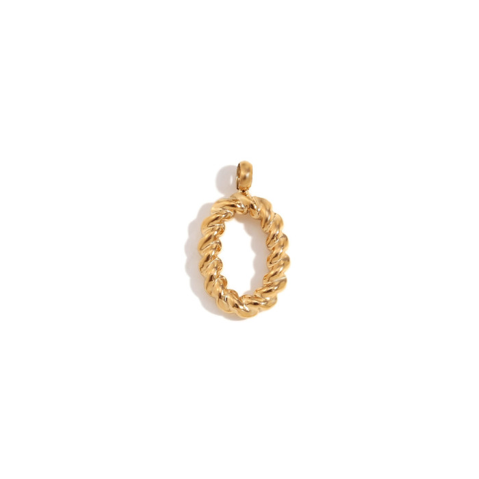 DIY Classic Mini Twist Initial Letters Stainless Steel Charms for Jewelry Gold Plated Waterproof Decoden Charms