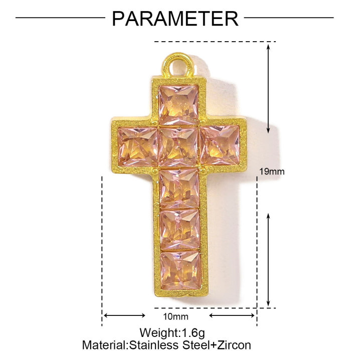 Stainless Steel Glass Stone Charm Cross Butterfly Heart Pendants For DIY Jewelry Making Necklace Earring Wholesale