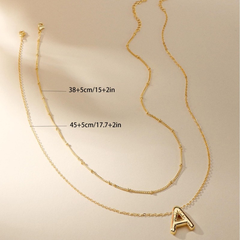Chunky Initial Letter Pendant Necklaces For Women Gold Color Stainless Steel A to Z Charm Waterproof Jewelry Anniversary Gift