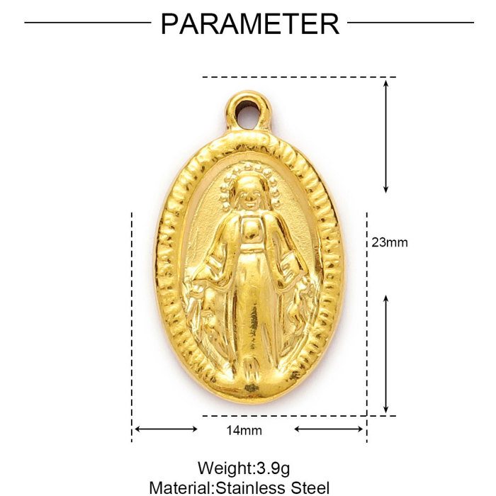 Religious Holy Mother Stainless Steel DIY Charms Female Believer Cross Necklace Pendants Women's Cross Jewelry