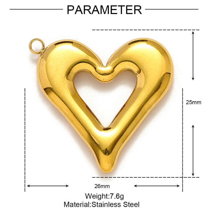 Stainless Steel Irregular Heart DIY Earring Charms Flower Wing Necklace Pendants Women's Love Jewelry Wholesale