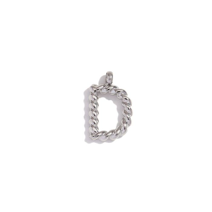 DIY Classic Mini Twist Initial Letters Stainless Steel Charms for Jewelry Gold Plated Waterproof Decoden Charms