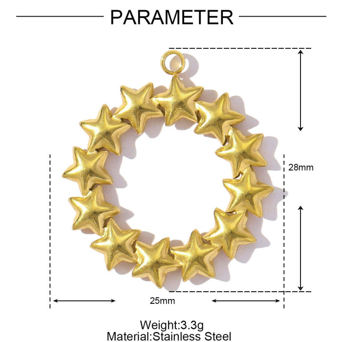 Stainless Steel 18K Real Gold Flower Stars Diy Charms Women Angel Wings Snake Necklace Pendants Rose Jewelry Wholesale