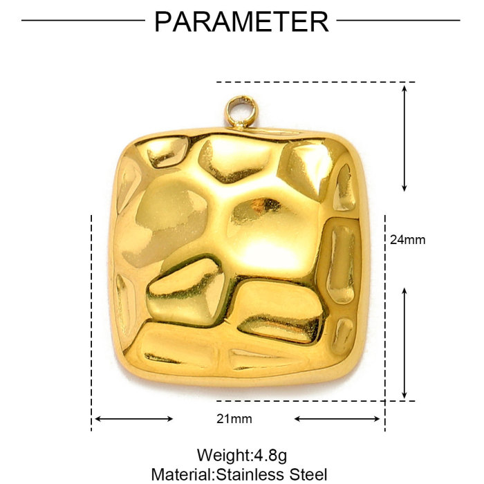 French Hollow Flower Stainless Steel DIY Charm Geometric Spiral Necklace & Earrings Pendants Women's Irregular Jewelry