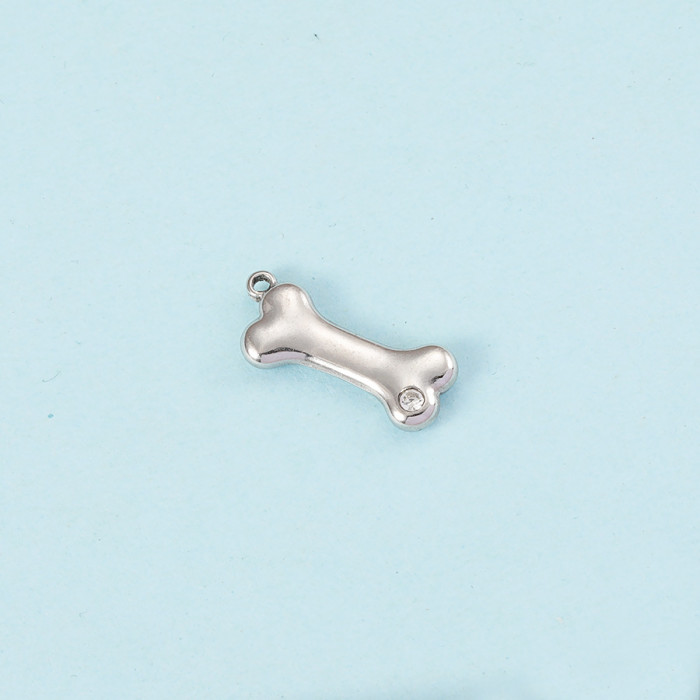Stainless Steel Cute Crystal Bone Birthstone Birthday Stone Charms for DIY Bracelets Necklace