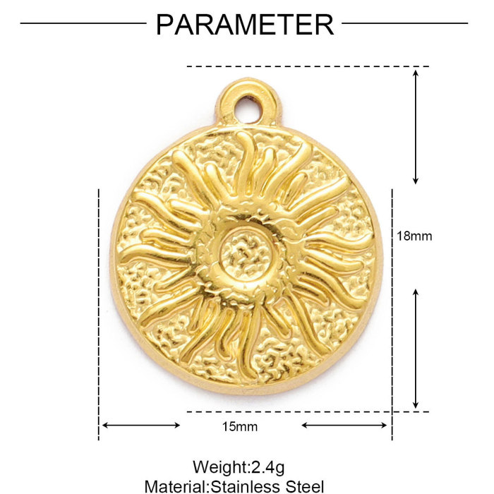 Life Tree Cross Stainless Steel DIY Charms Crescent Moon Sun Necklace Pendants Women's Fashion Jewelry Wholesale