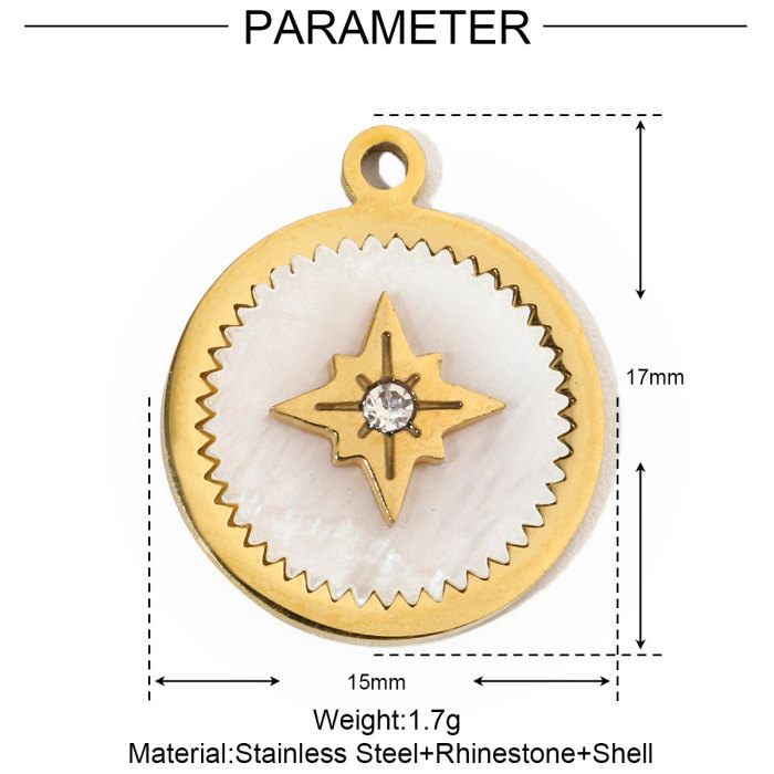 Antique Sun Star Stainless Steel Diy Charms Women Heart Cubic Zircon Necklace Pendant Starfish Jewelry