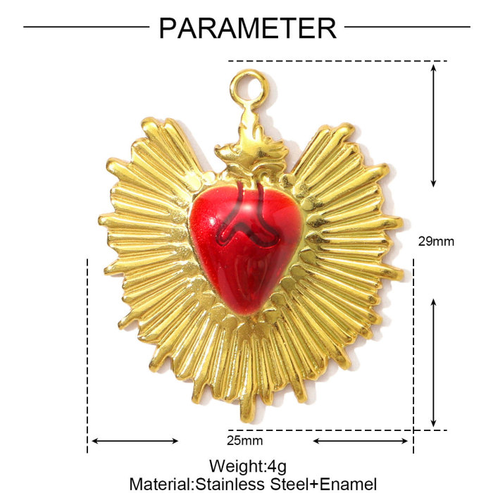 Stainless Steel Love Rose Heart DIY Charms Enamel Evil Eye Moon Necklace Pendants Women Leaf Cross Jewelry Wholesale