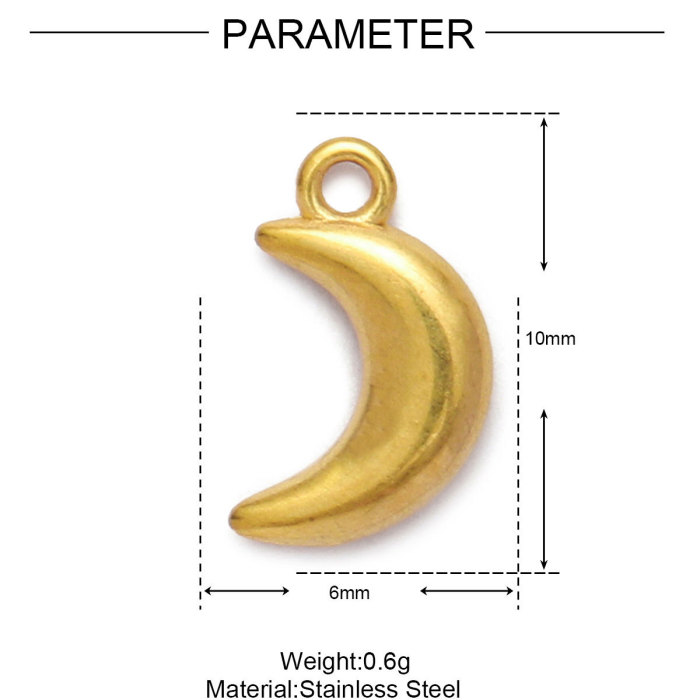 18K Real Gold Stainless Steel Whale Shell DIY Charms Seahorse Conch Necklace Pendants Women's Heart Star Jewelry