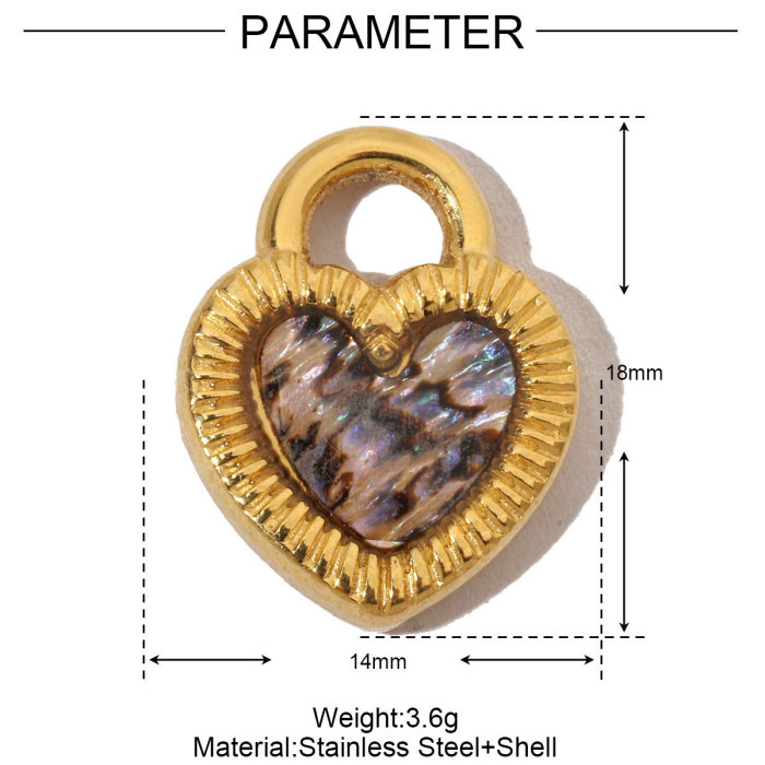 French Crystal Bear Paw Stainless Steel Bracelet Charms Women Enamel Heart Necklace Pendant Love Lock Jewelry