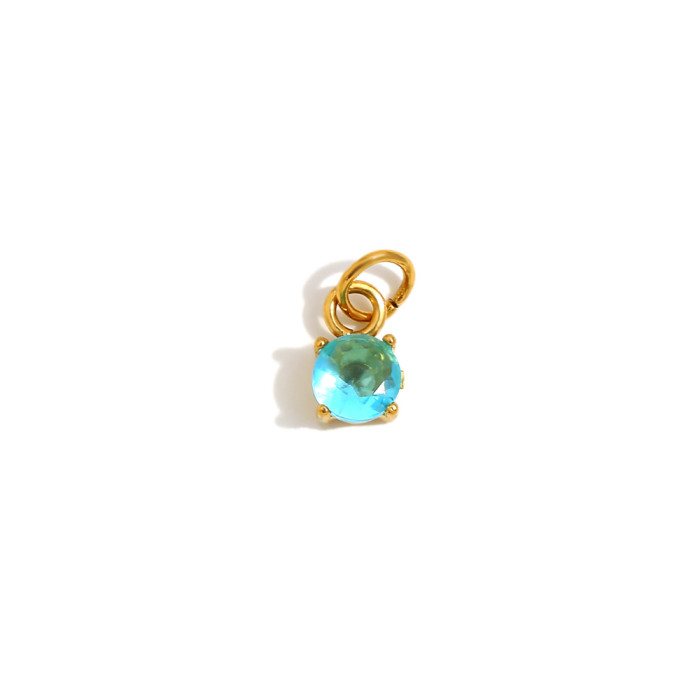 Classic Style Mini Cute Square Gemstone Pendant for Women Men DIY Handmade Necklace Earrings Jewelry Accessories