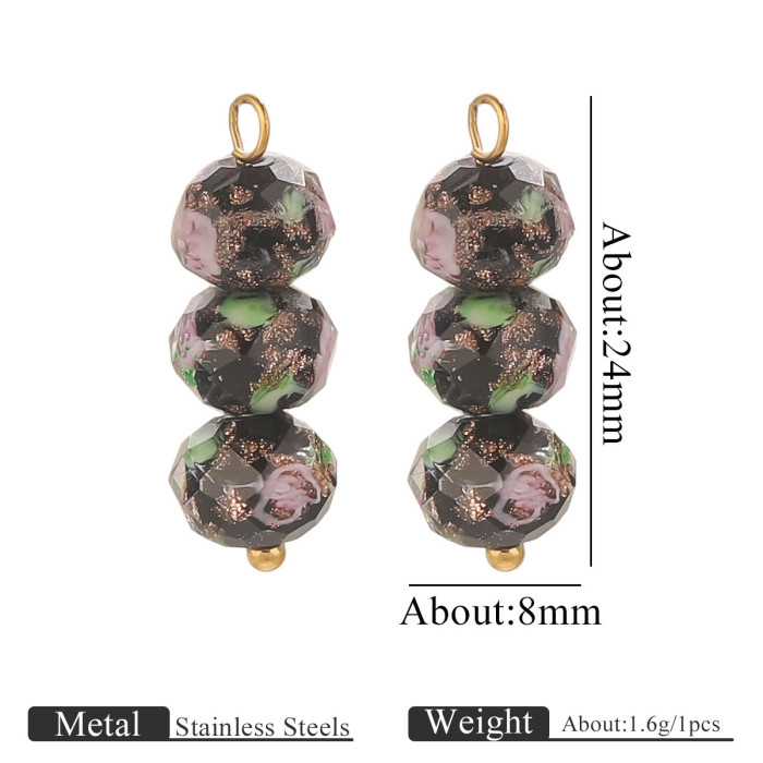Colorful Irregular Natural Stone Smooth Pendant Gold Plated Crystal Charm Pendant for DIY Necklace Jewelry
