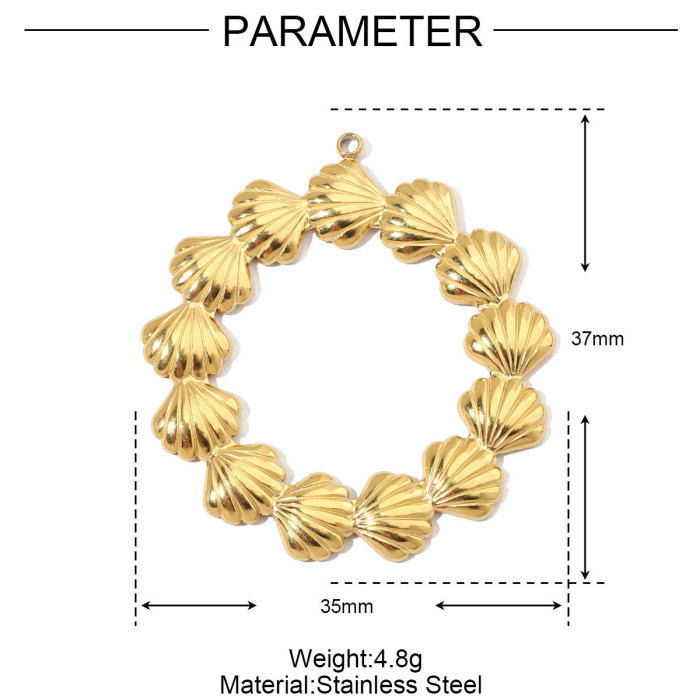 French Antique Shell Sun Stainless Steel Diy Charms Women Starfish Earring Necklace Pendant Heart Jewelry
