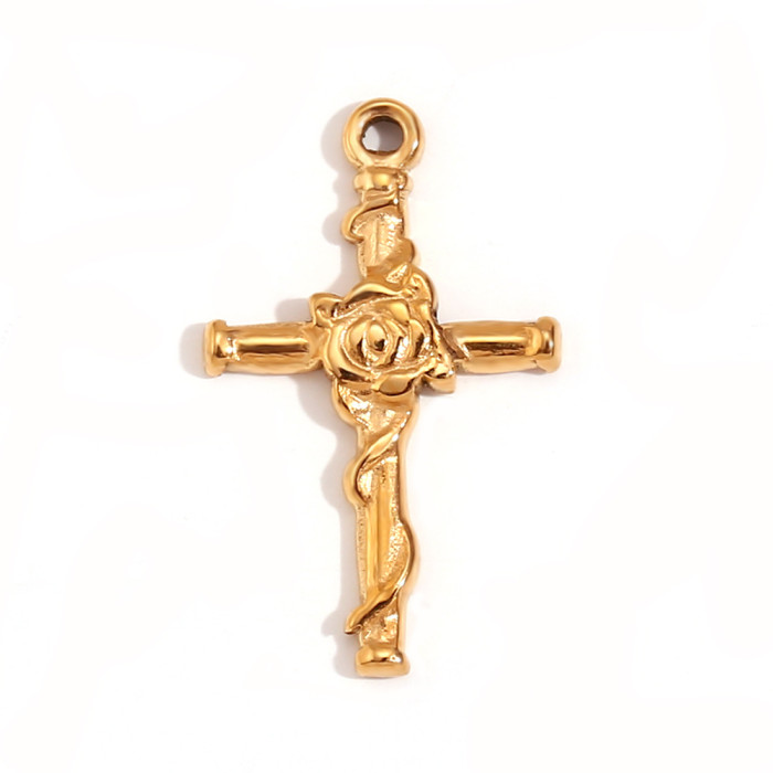 Cross Series Handmade Diy Stainless Steel Gold Jewelry Accessories, Classic Fashion Cross Pendant