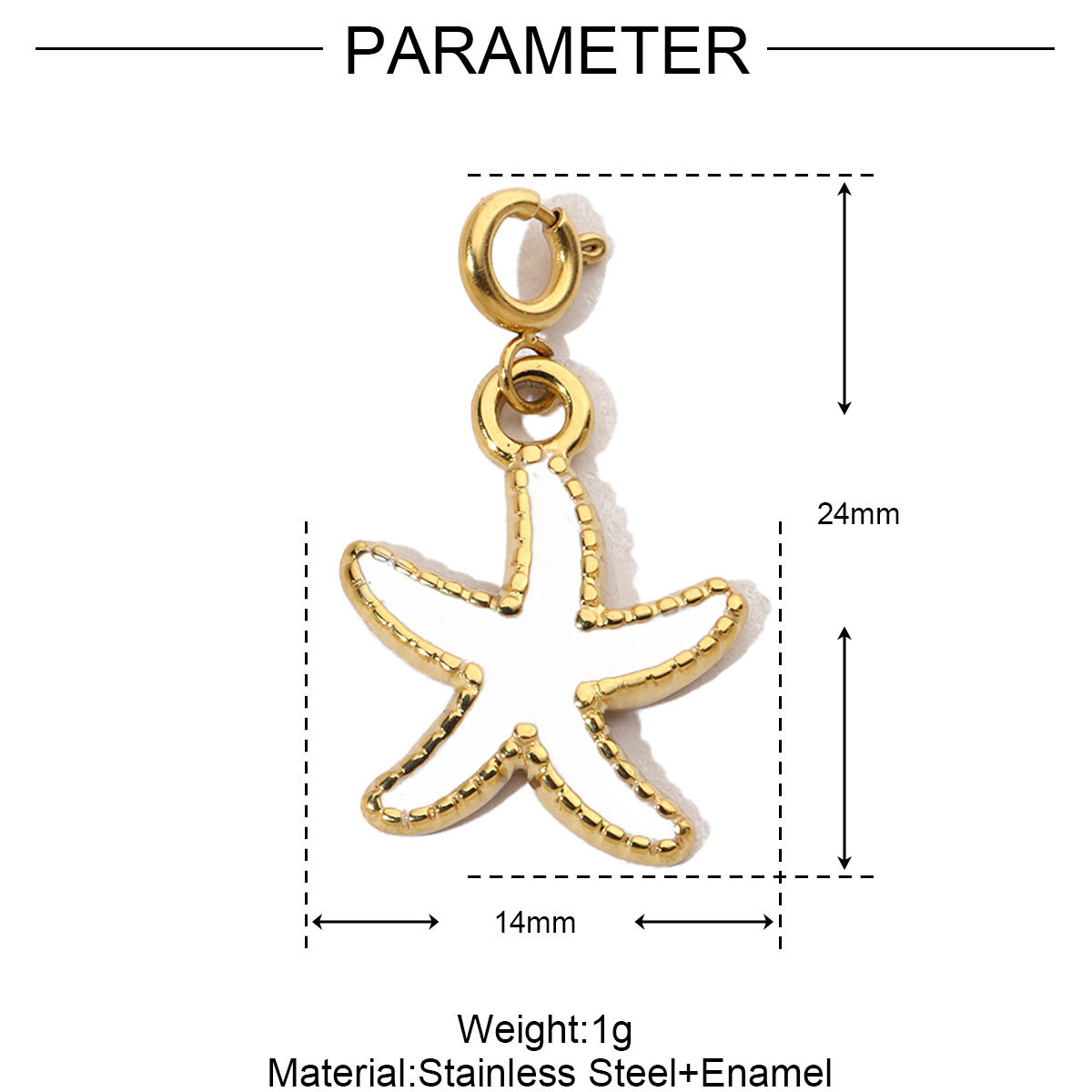 Stainless Steel Star Flower Moon with Snap Hook Charms Natural Ston Pendants for DIY Making Jewelry Accessory Wholesale