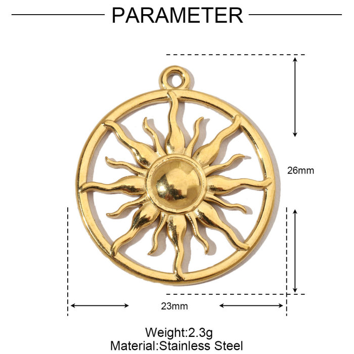 French Antique Shell Sun Stainless Steel Diy Charms Women Starfish Earring Necklace Pendant Heart Jewelry