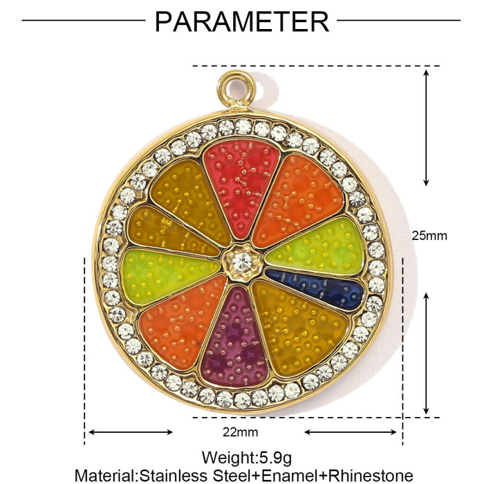 Stainless Steel Colorfull Candy Chili Necklace Pendant Women Enamel Heart Leaf Lemon Diy Bracelet Charms Love Jewelry