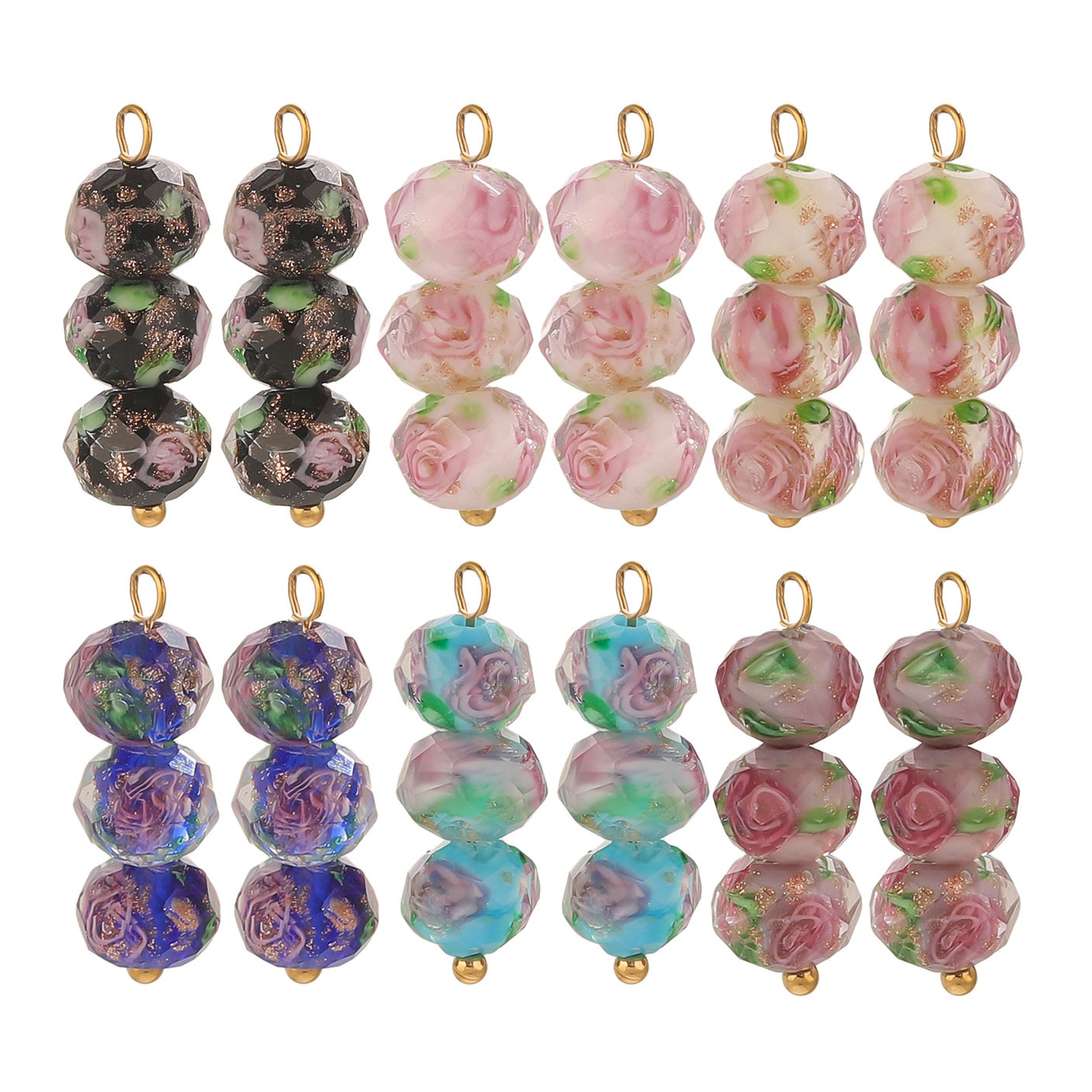 Colorful Irregular Natural Stone Smooth Pendant Gold Plated Crystal Charm Pendant for DIY Necklace Jewelry