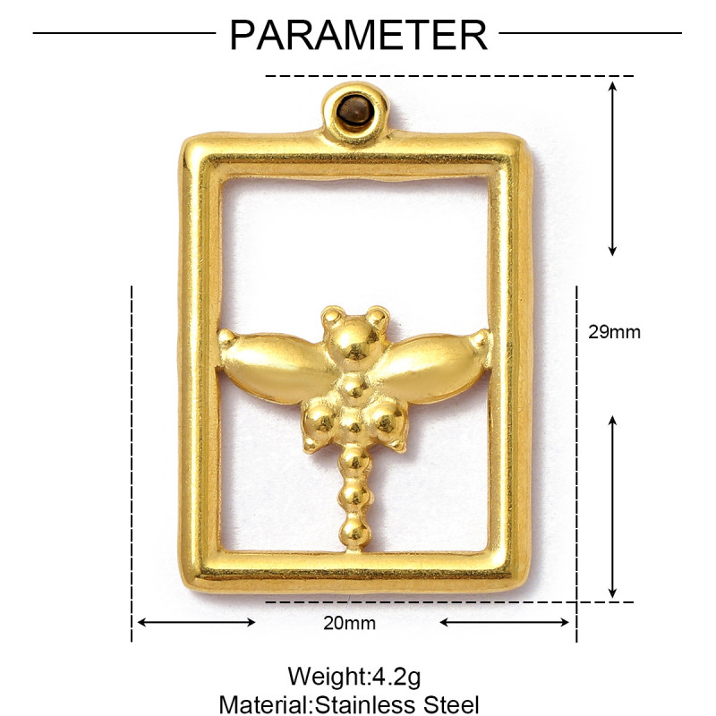 Stainless Steel Bee Dragonfly Butterfly DIY Earring Charms Sun Mountain Necklace Pendants Women's Love Heart Jewelry