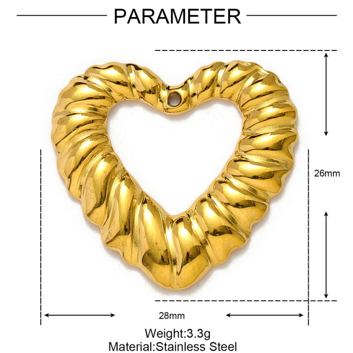 Stainless Steel Irregular Heart DIY Earring Charms Flower Wing Necklace Pendants Women's Love Jewelry Wholesale