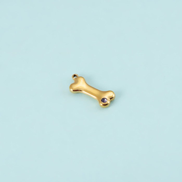 Stainless Steel Cute Crystal Bone Birthstone Birthday Stone Charms for DIY Bracelets Necklace
